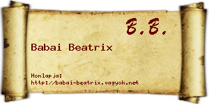 Babai Beatrix névjegykártya